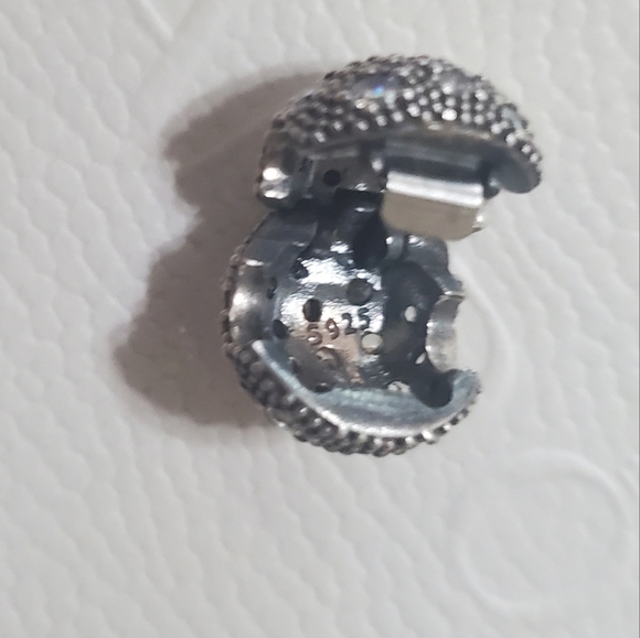 Pandora PAVE CZ BALL CLASP CLIP CHARMS  AUTHENTIC Imprint S925 ALE Retired - Picture 7 of 8